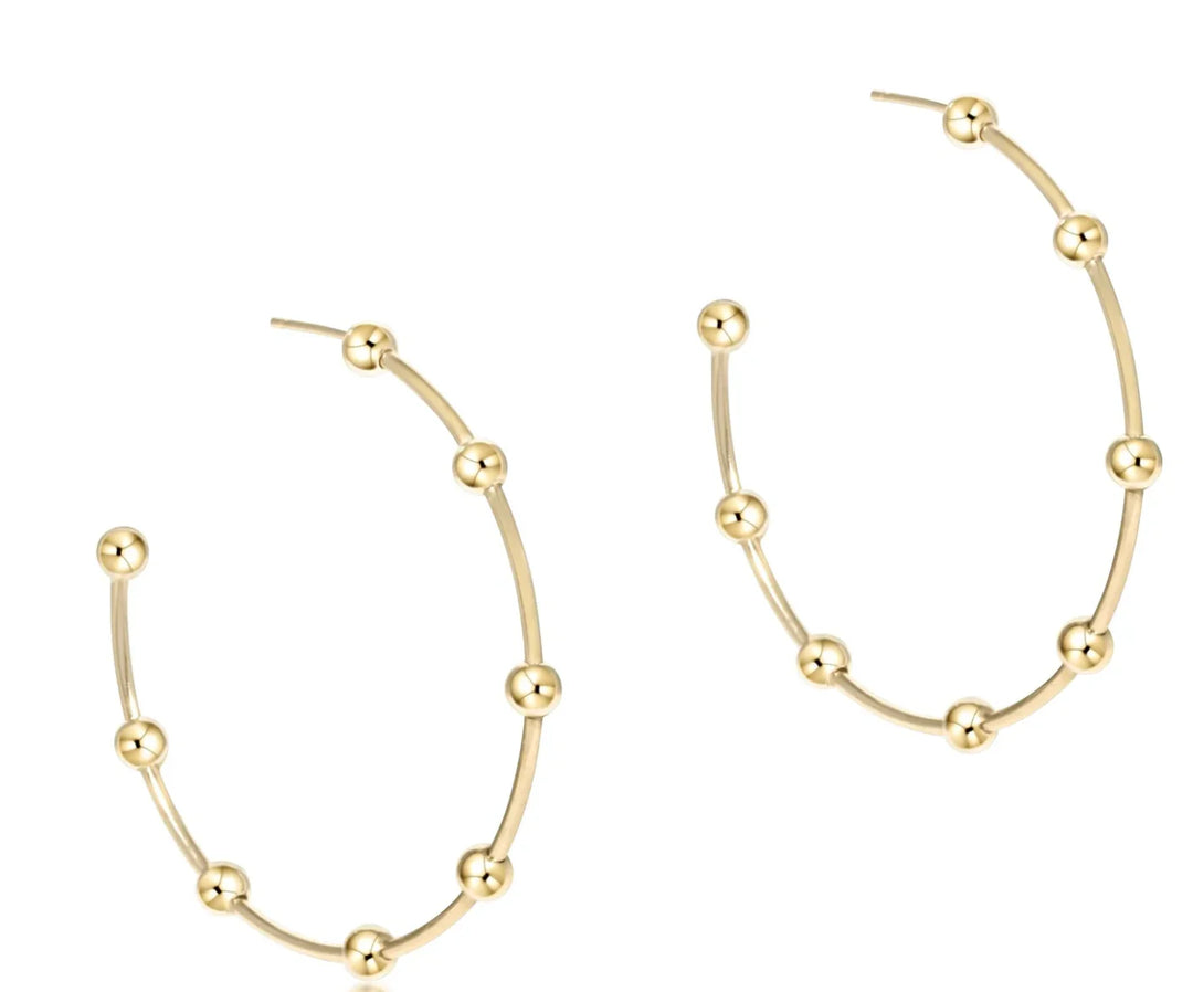Enewton Beaded Simplicity Gold Post Hoop