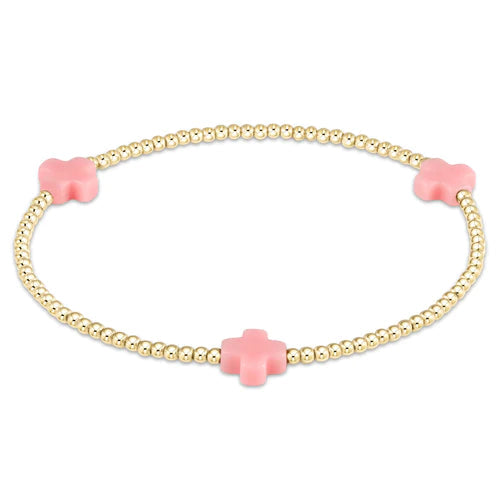 Enewton Signature Cross Gold Pattern 2MM Bead Bracelet