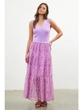 Skies Are Blue Knit Woven Tank Dress