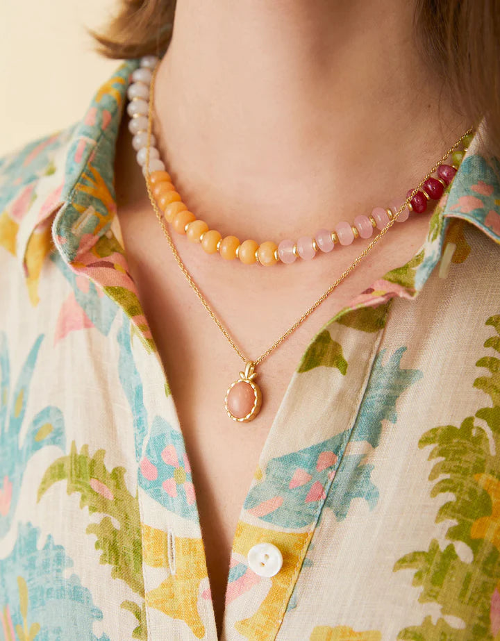 Spartina Pink/Green Sawyer Stone 17” Necklace