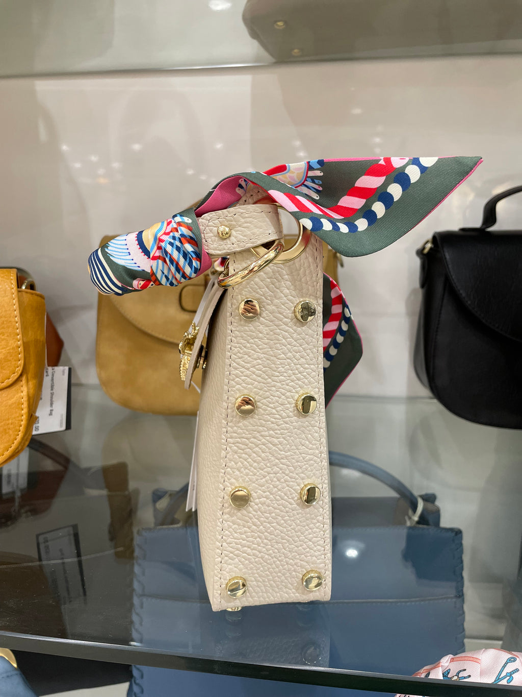 Genuine Italian Leather Butterfly Clutch/Crossbody With Twilly