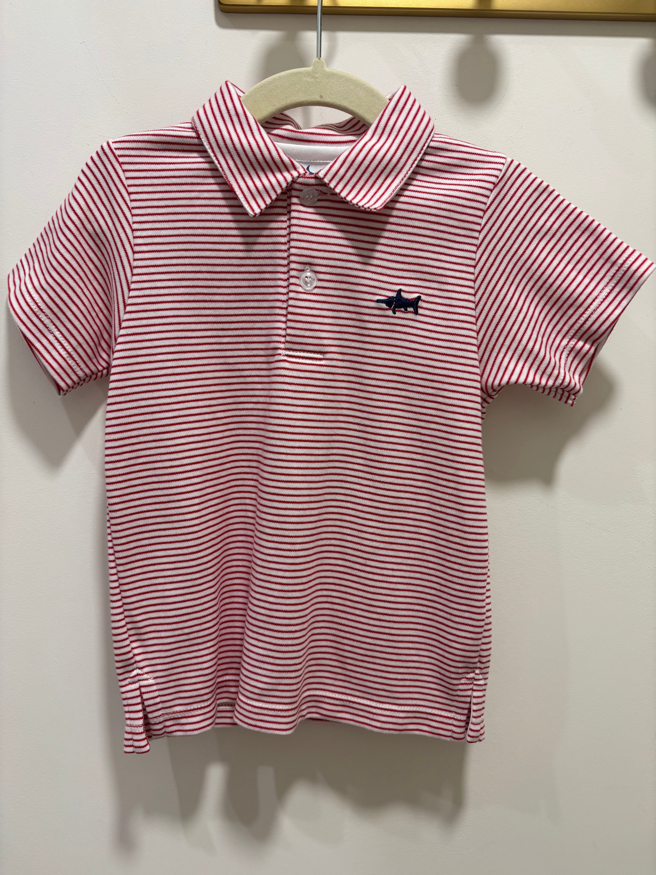 Saltwater Boys Company Signature Polo Red Stripe