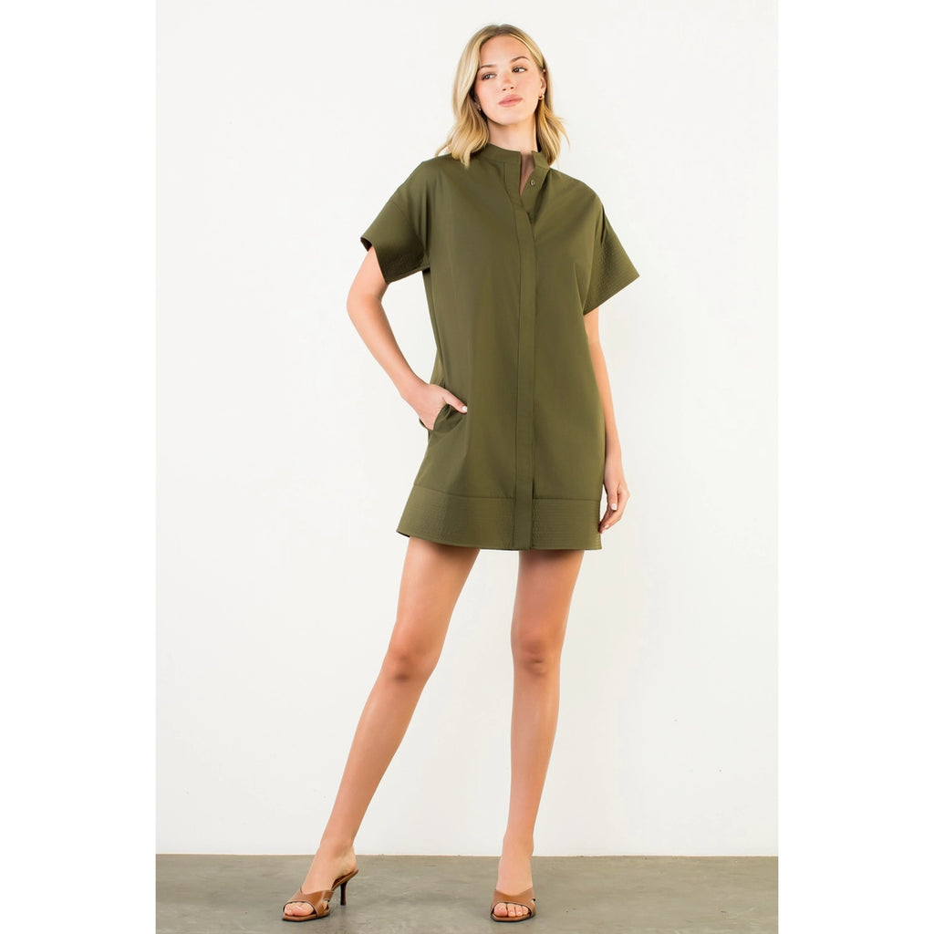 THML Short Sleeve Button Dress