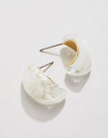 Spartina Drew Hoop Earrings White 18KT Gold Plated