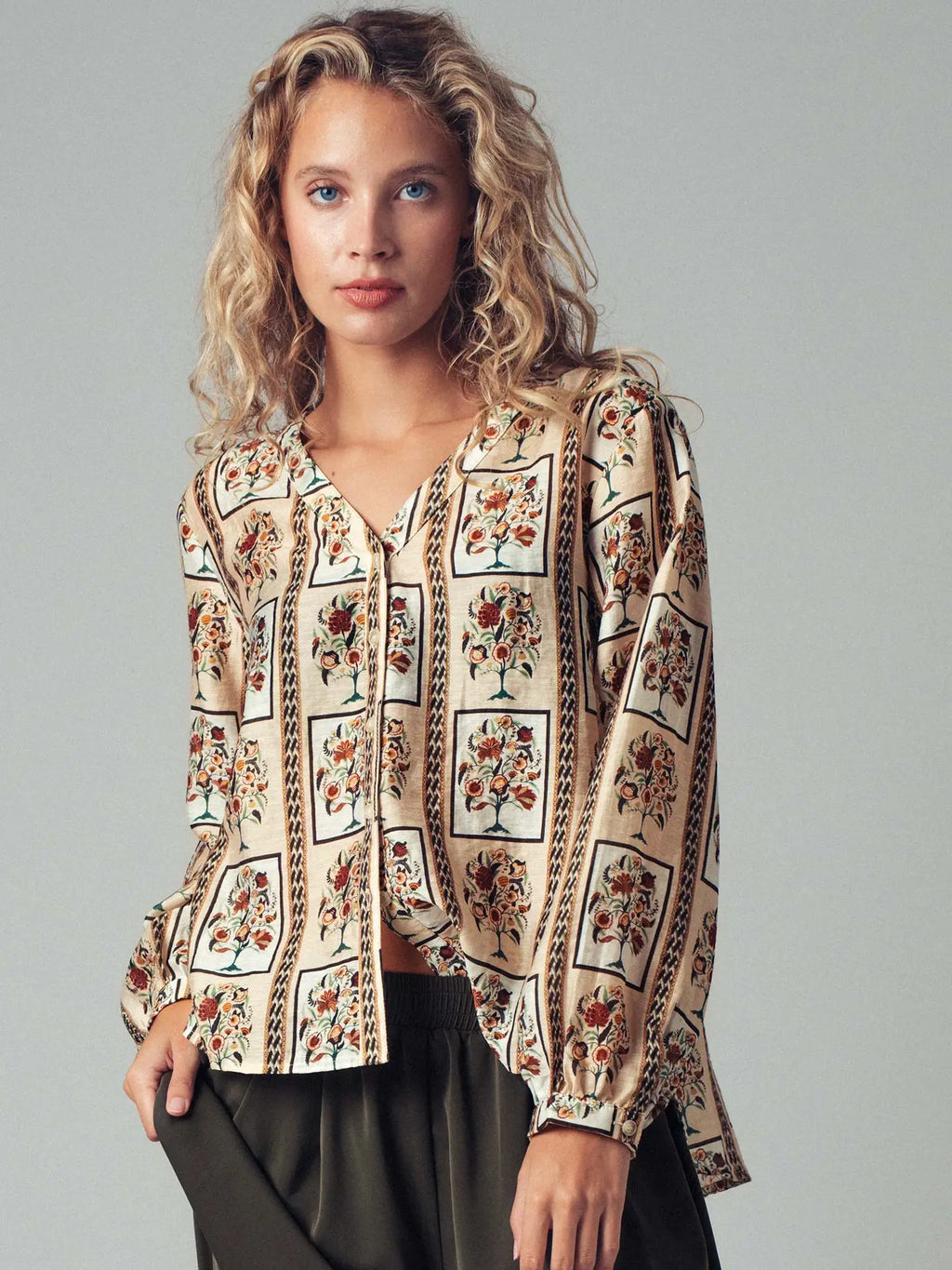 Bohemian Floral Frame Blouse