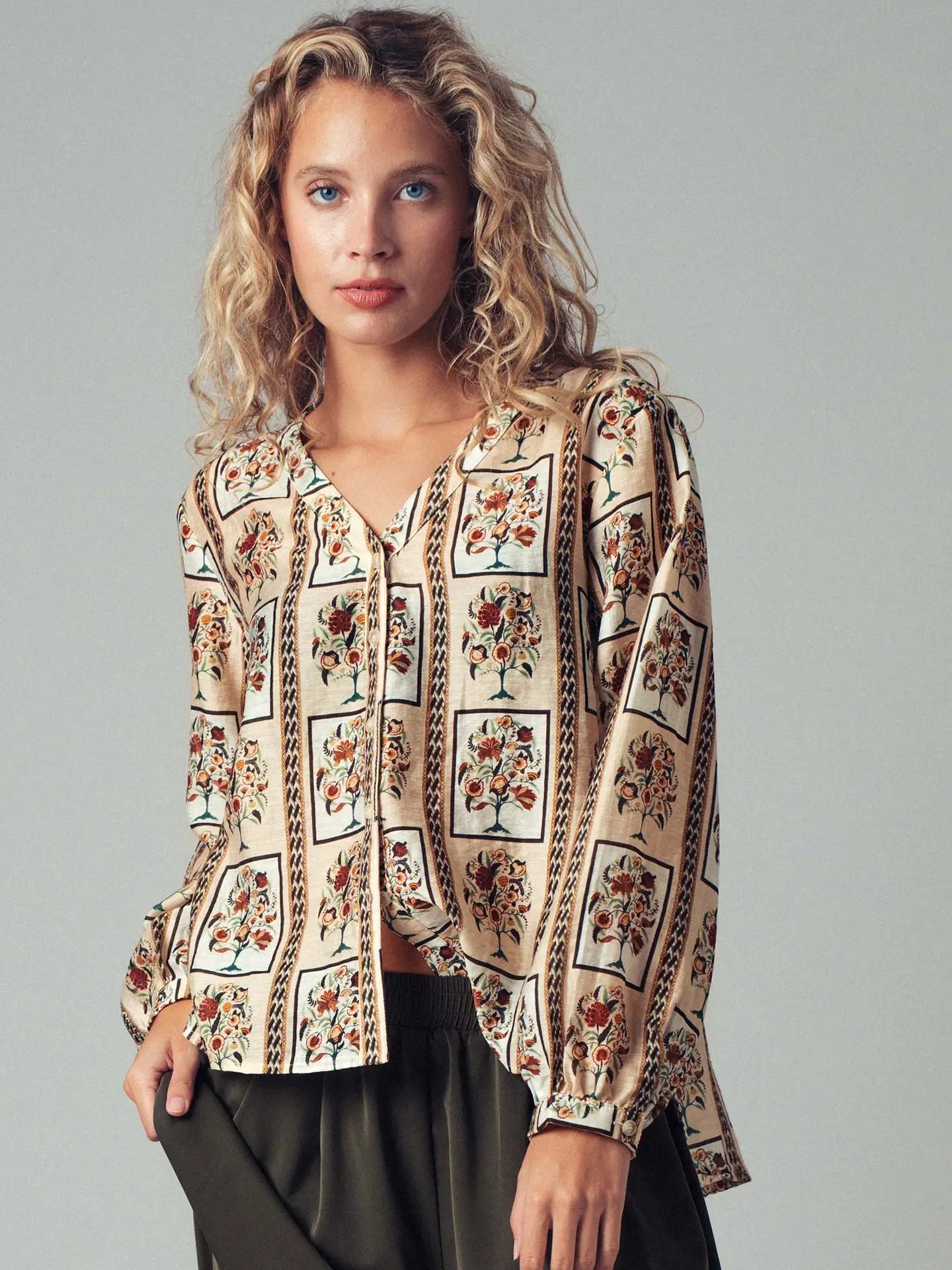 Bohemian Floral Frame Blouse