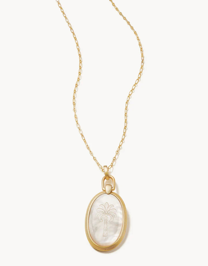 Spartina 499 Palmetto Tree Necklace 32” Mother Of Pearl