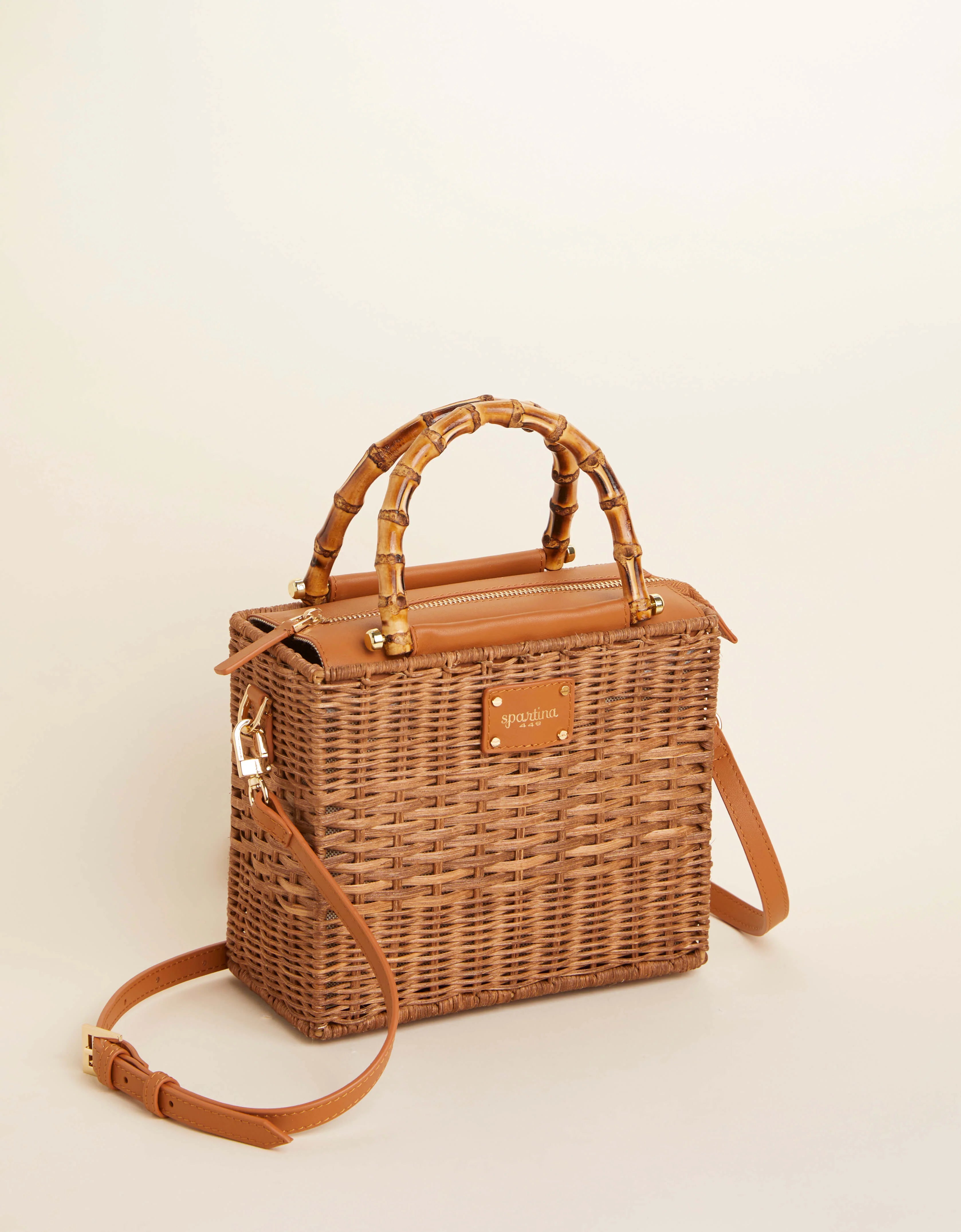 Spartina - Bamboo Rattan Satchel Nutmeg
