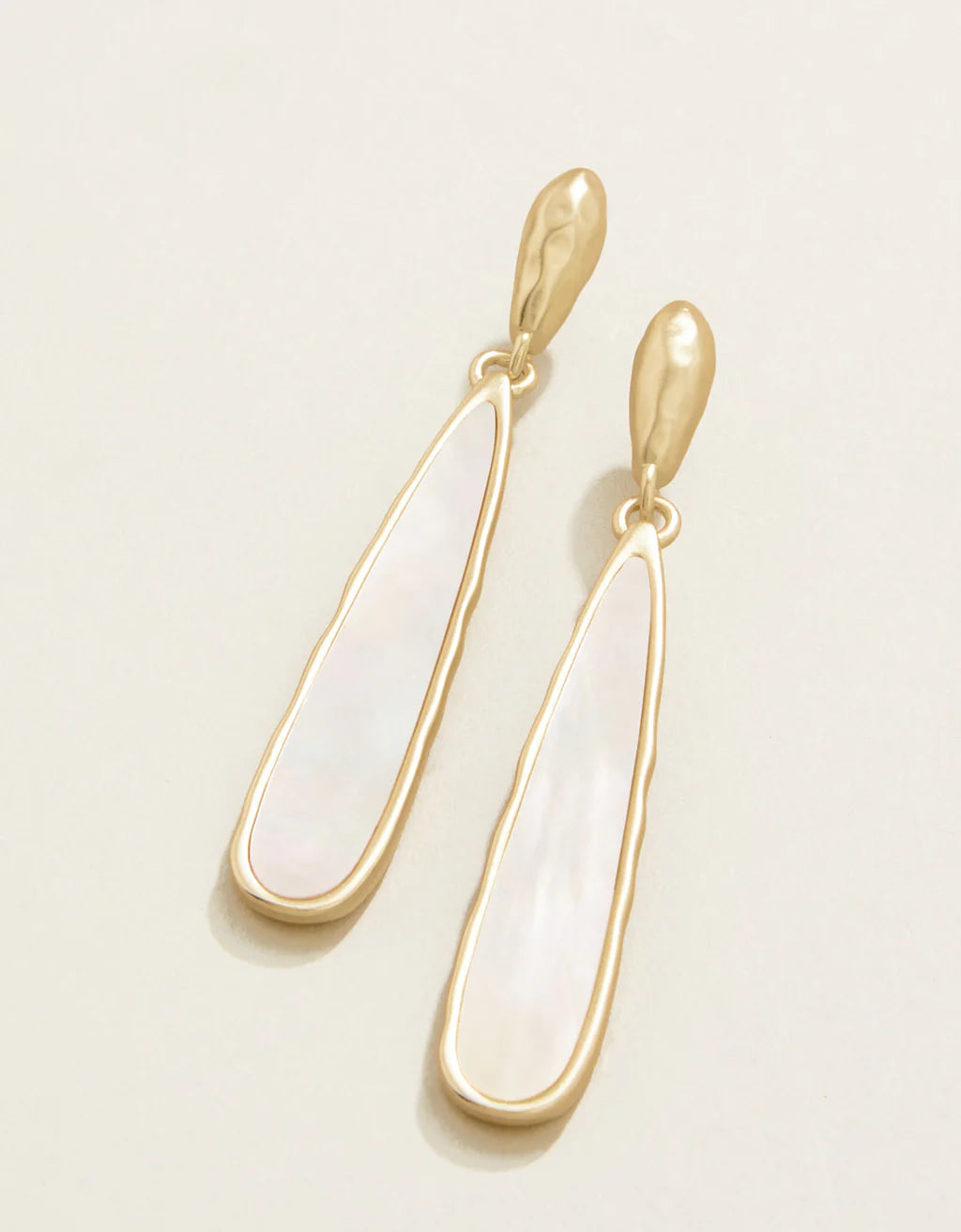 Spartina Drop Earrings Mother-of-Pearl 18 KT Gold Plated