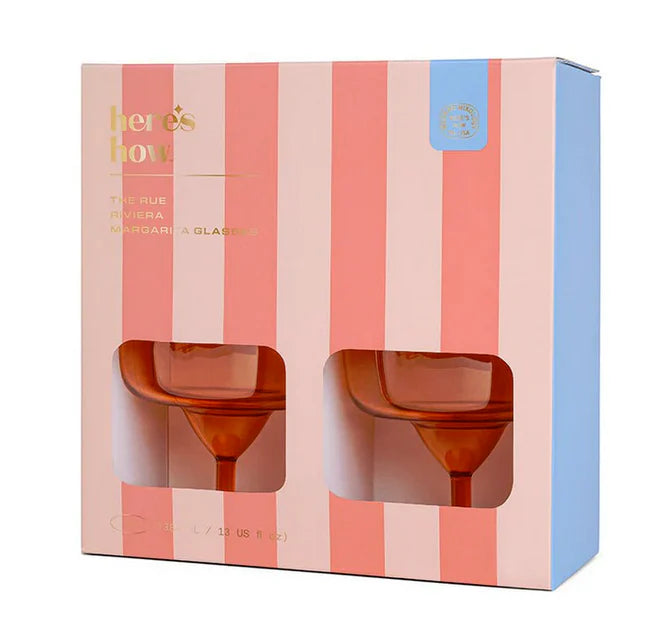 (Heres How) Rue Margarita Glass Set Of 4 Orange
