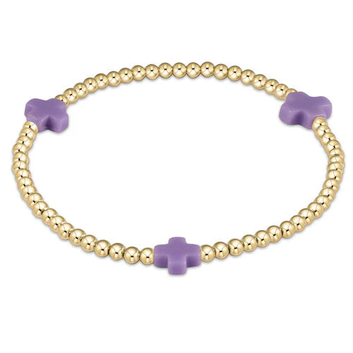 Enewton Signature Cross Gold Pattern 3MM Bead Bracelet