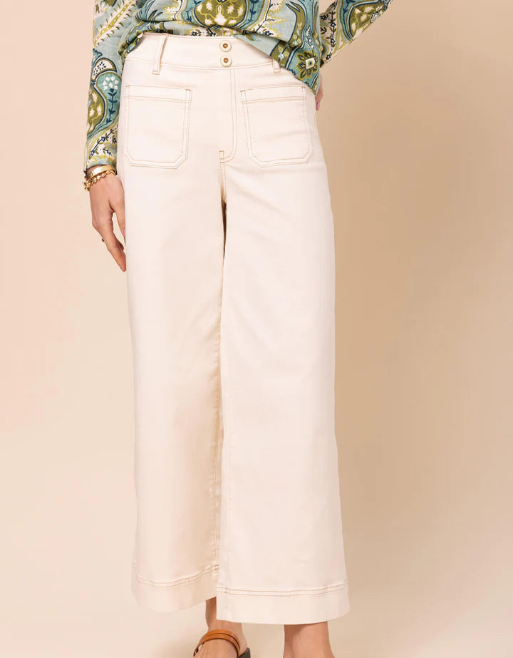 Spartina Pritchard Wide Leg Pull On Antique Jean White