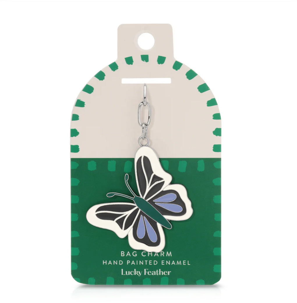 Lucky Feather Enamel Bag Charm/Key Chain