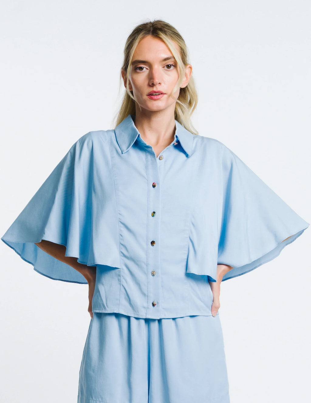 Ciebon Poncho Style Button Down Shirt