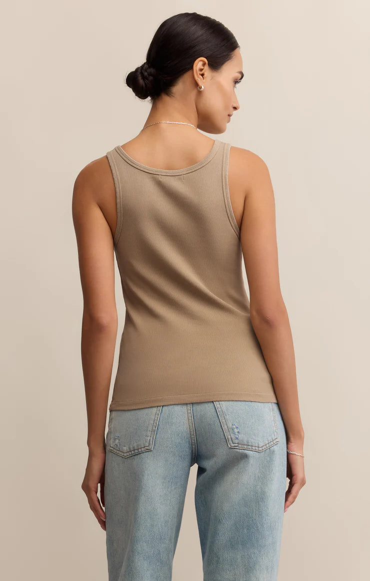 Z Supply Classic Scoop Ribbed Tank Desert Tan