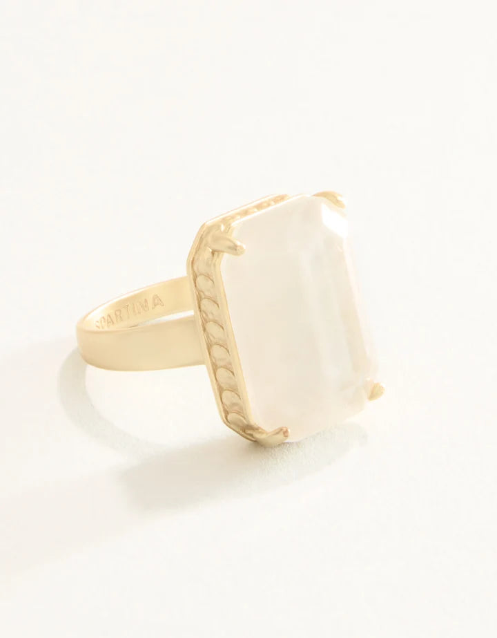 Spartina 449 Naiad Rectangle Ring White
