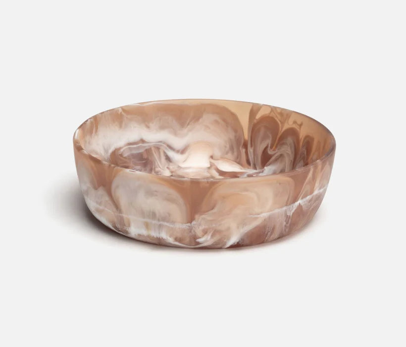 Blue Pheasant Hugo Brown Swirled Small Resin Serving Bowl