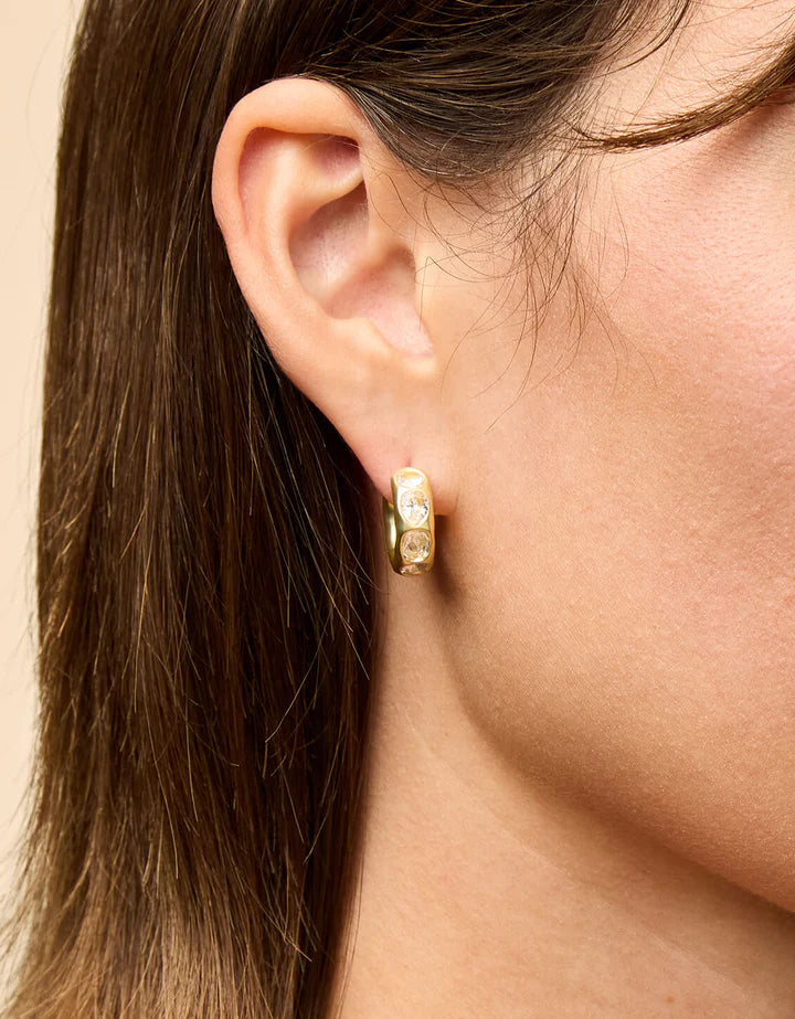 Spartina Manor Crystal Gem Hoop Earring