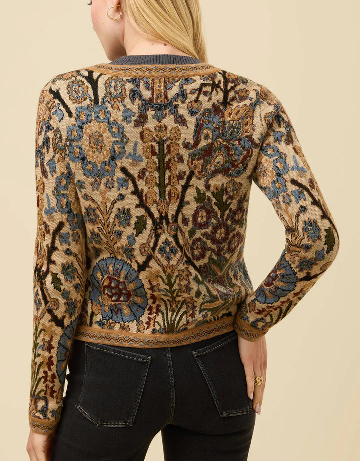 Spartina Francesca Jacquard Fringe Cardigan