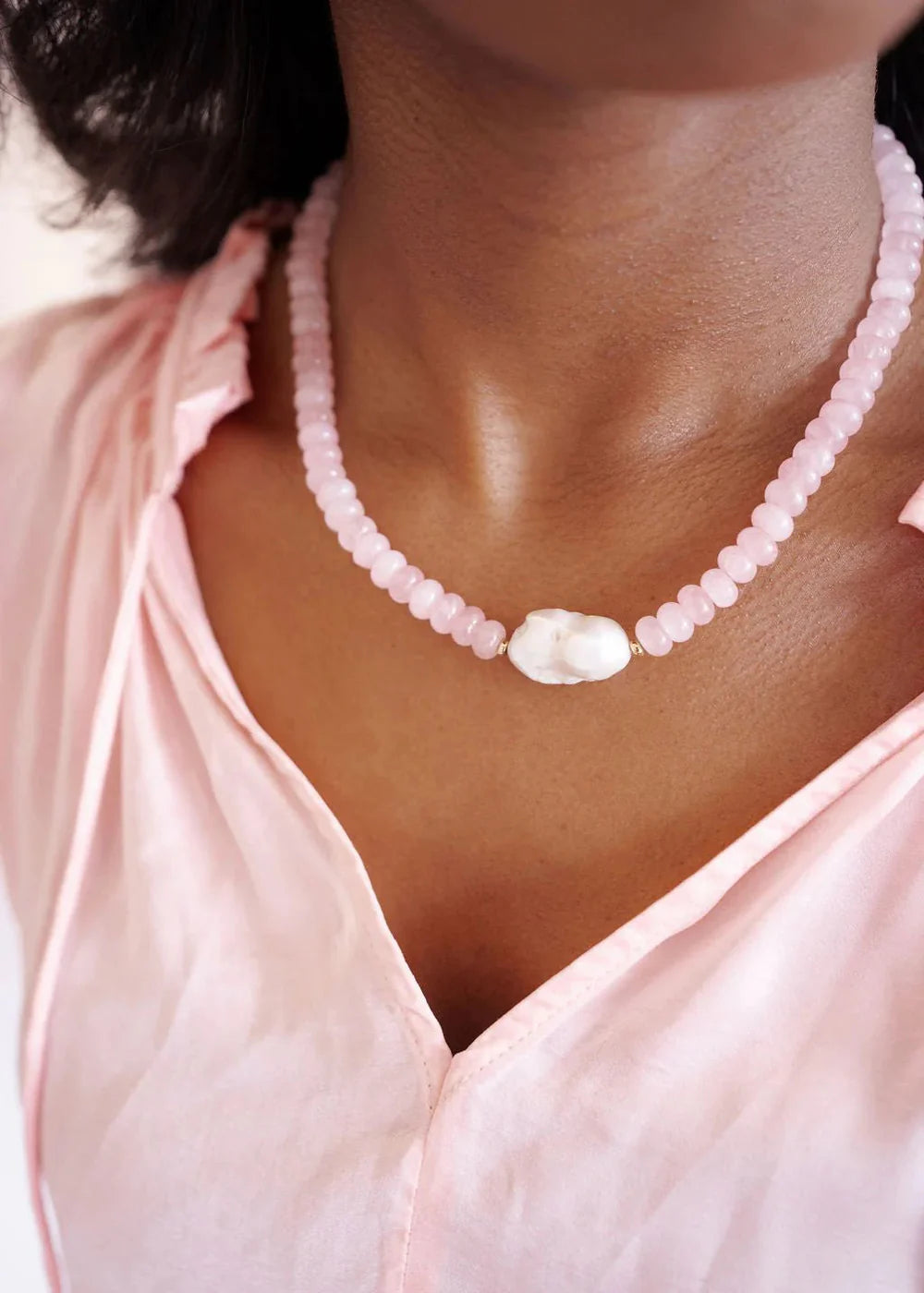Lisi Lerch Susie Quartz Beaded Necklace with Freshwater Pearl