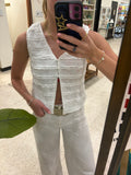 Butter Melon White Button Tank