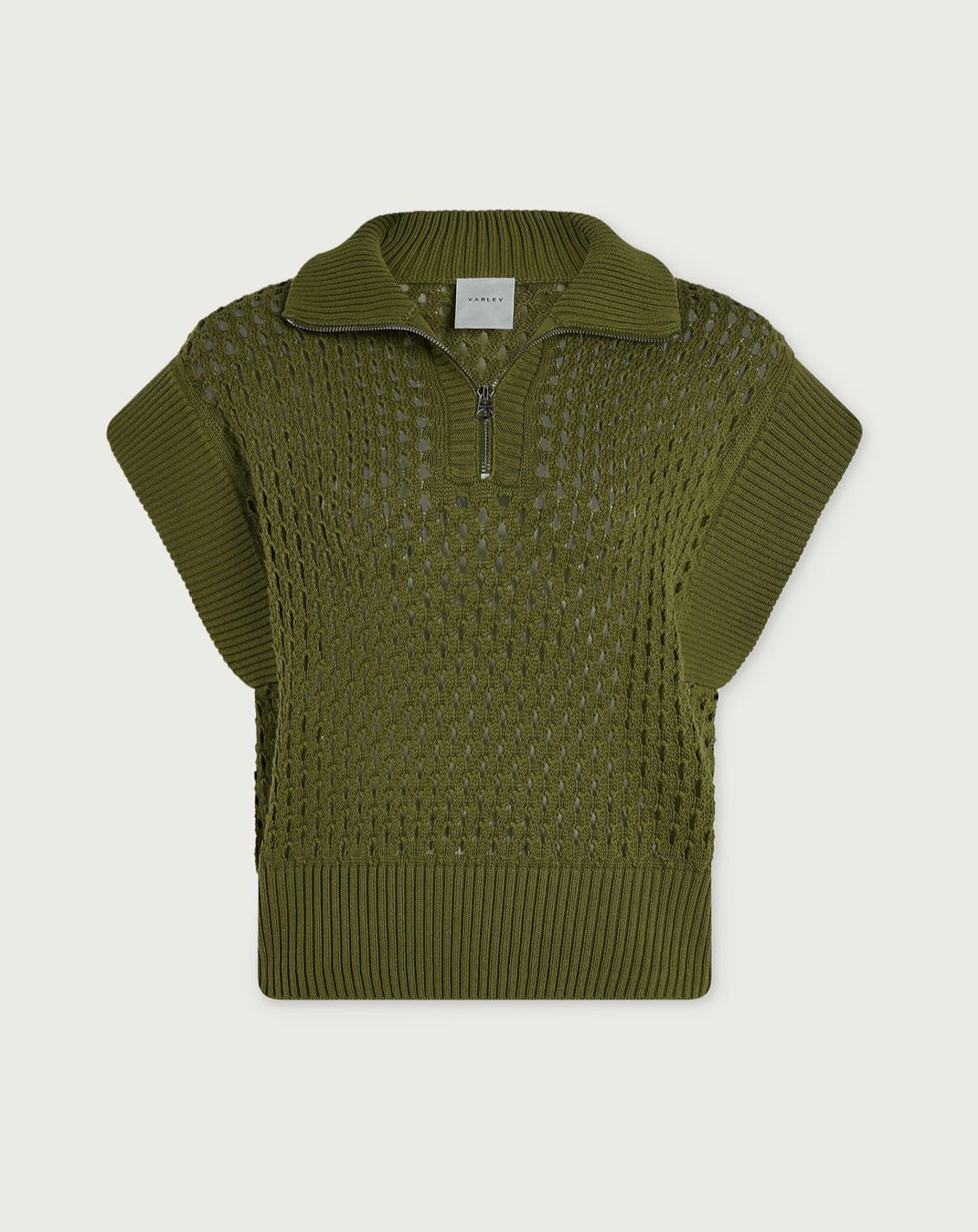 Varley Gaines Half Zip Knot Top Green
