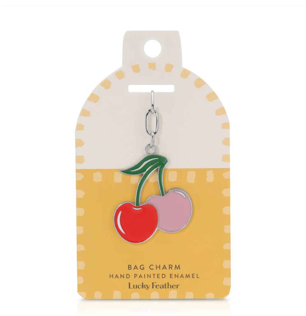 Lucky Feather Enamel Bag Charm/Key Chain