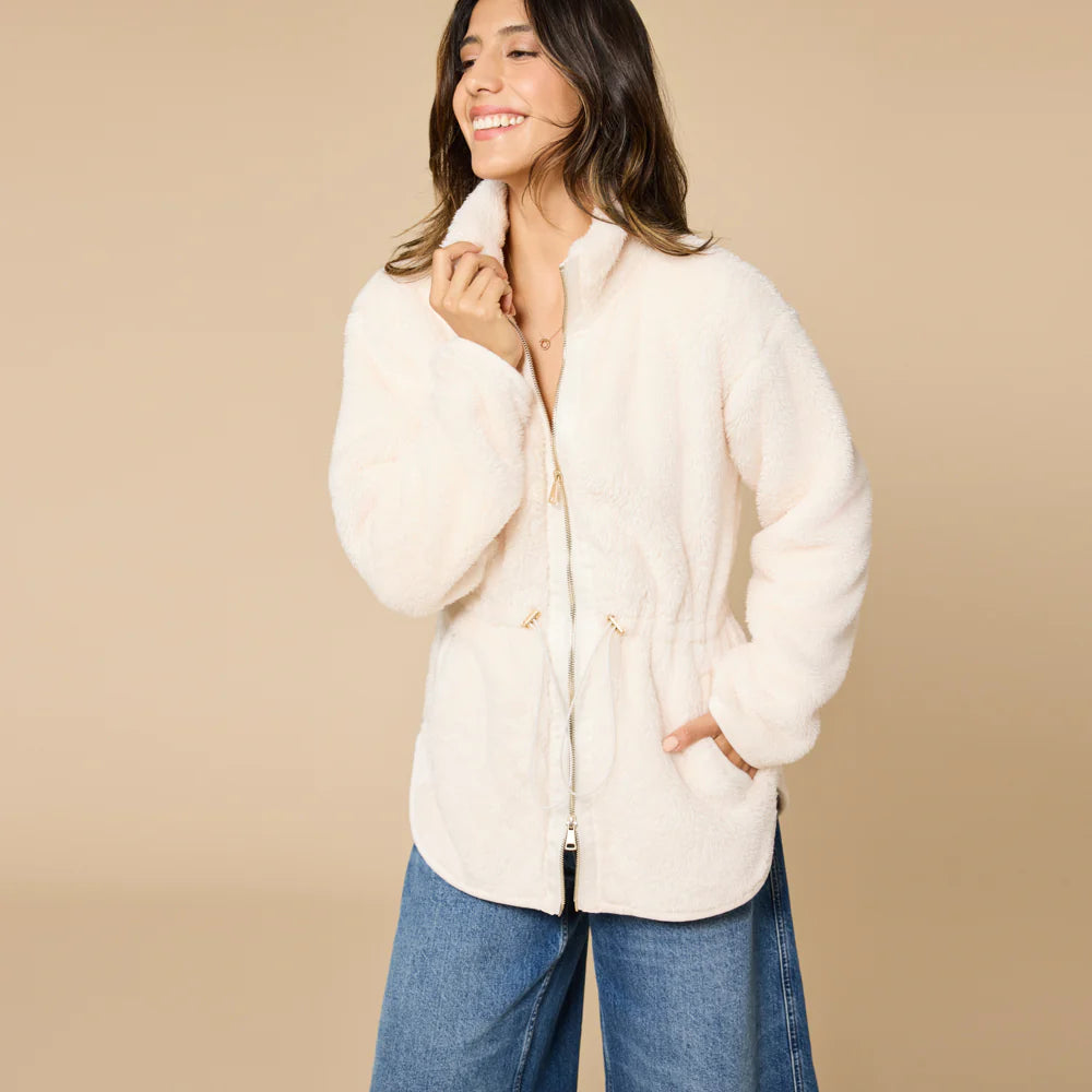 Softies Dream Plush Zip Jacket Almond