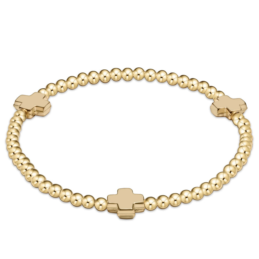 Enewton Gold Bead Bracelet Full Cross