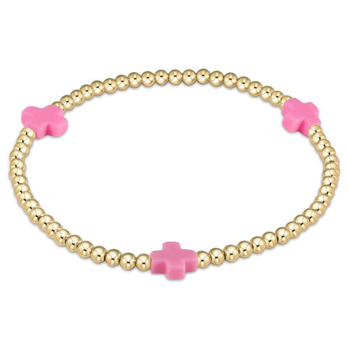 Enewton Signature Cross Gold Pattern 3MM Bead Bracelet