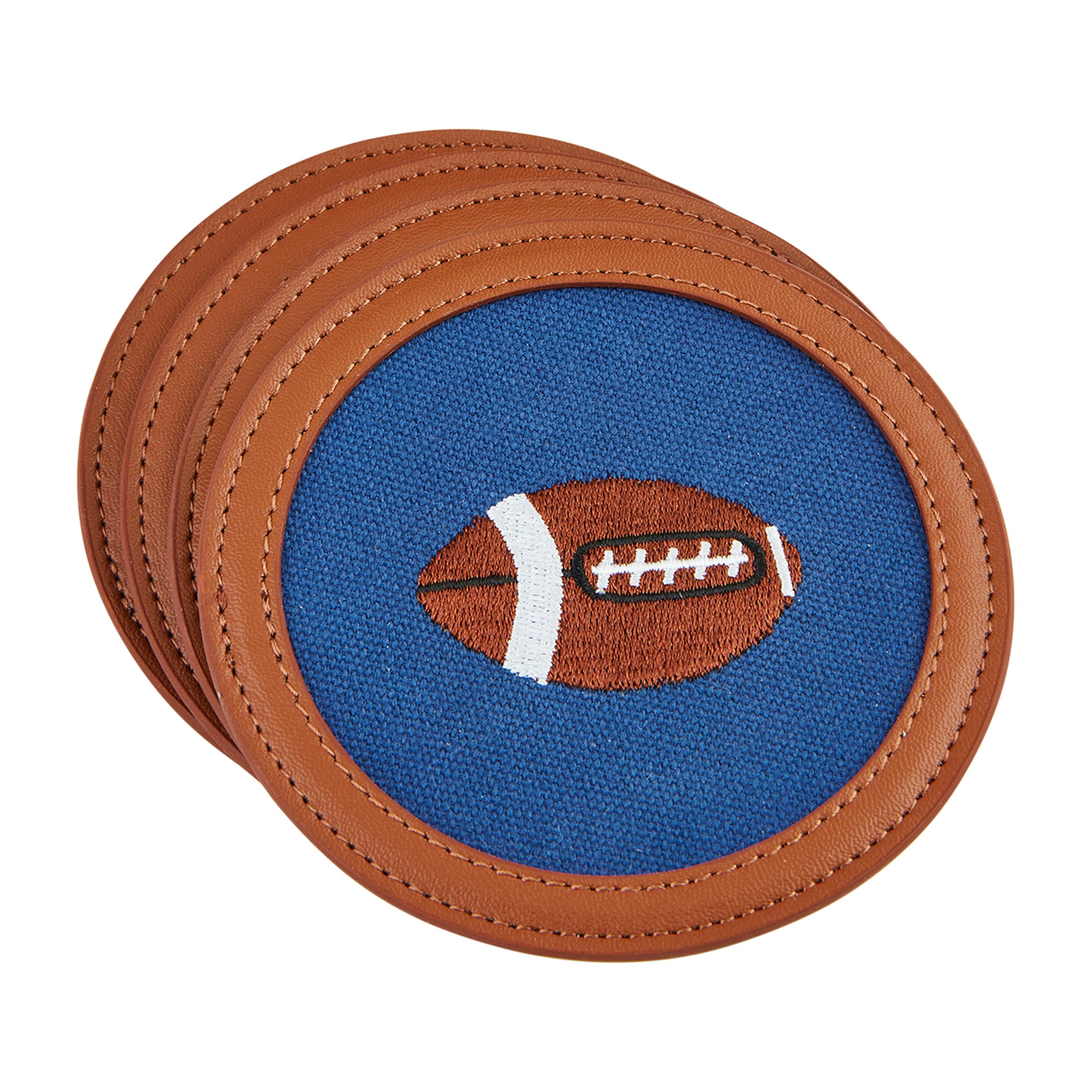 Mud Pie Football EMB Icon Coaster