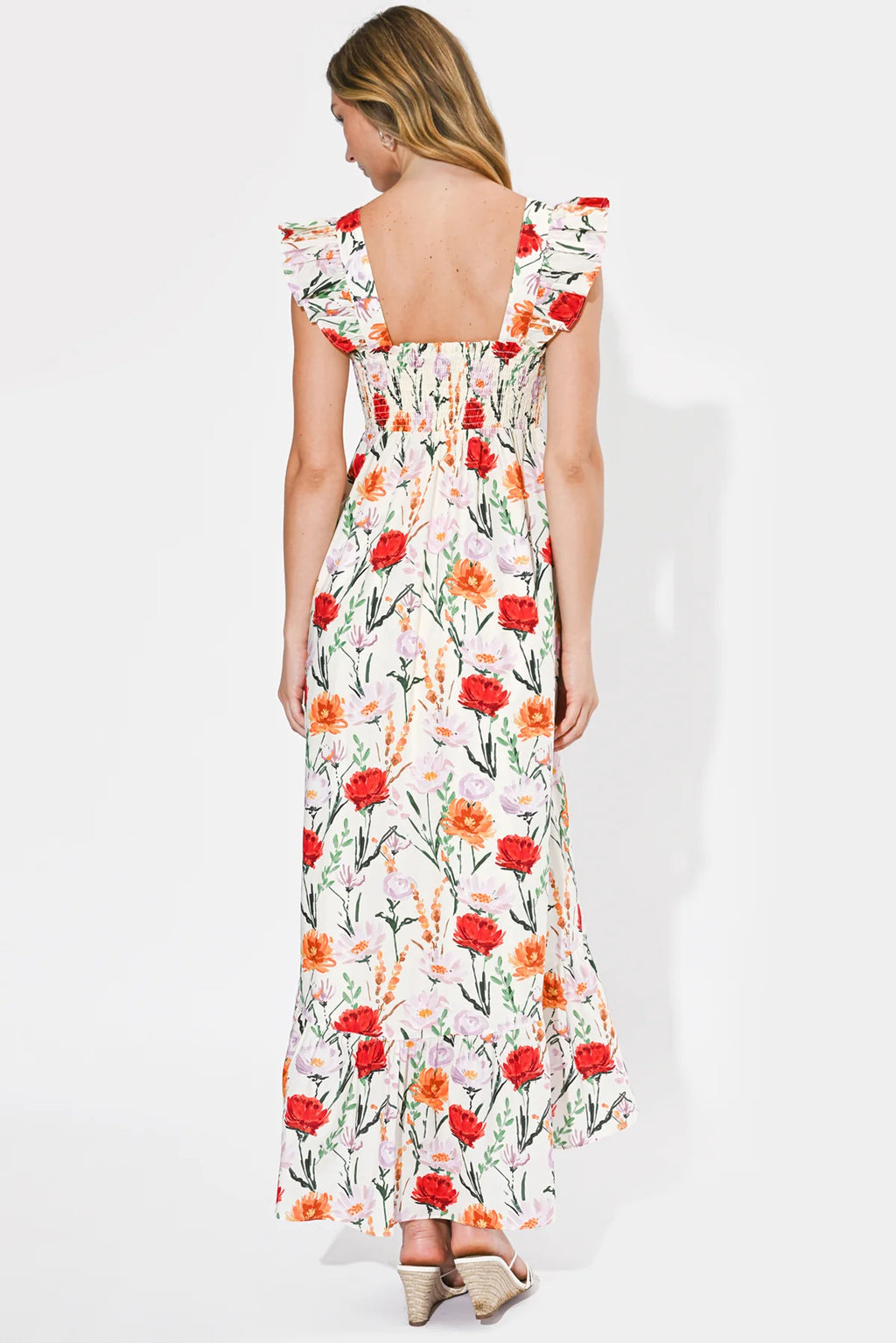 Adelyn Rae Floral Twist High Low Dress