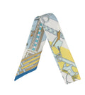 Chains & Geometric Details Skinny Silk Scarf Twilly