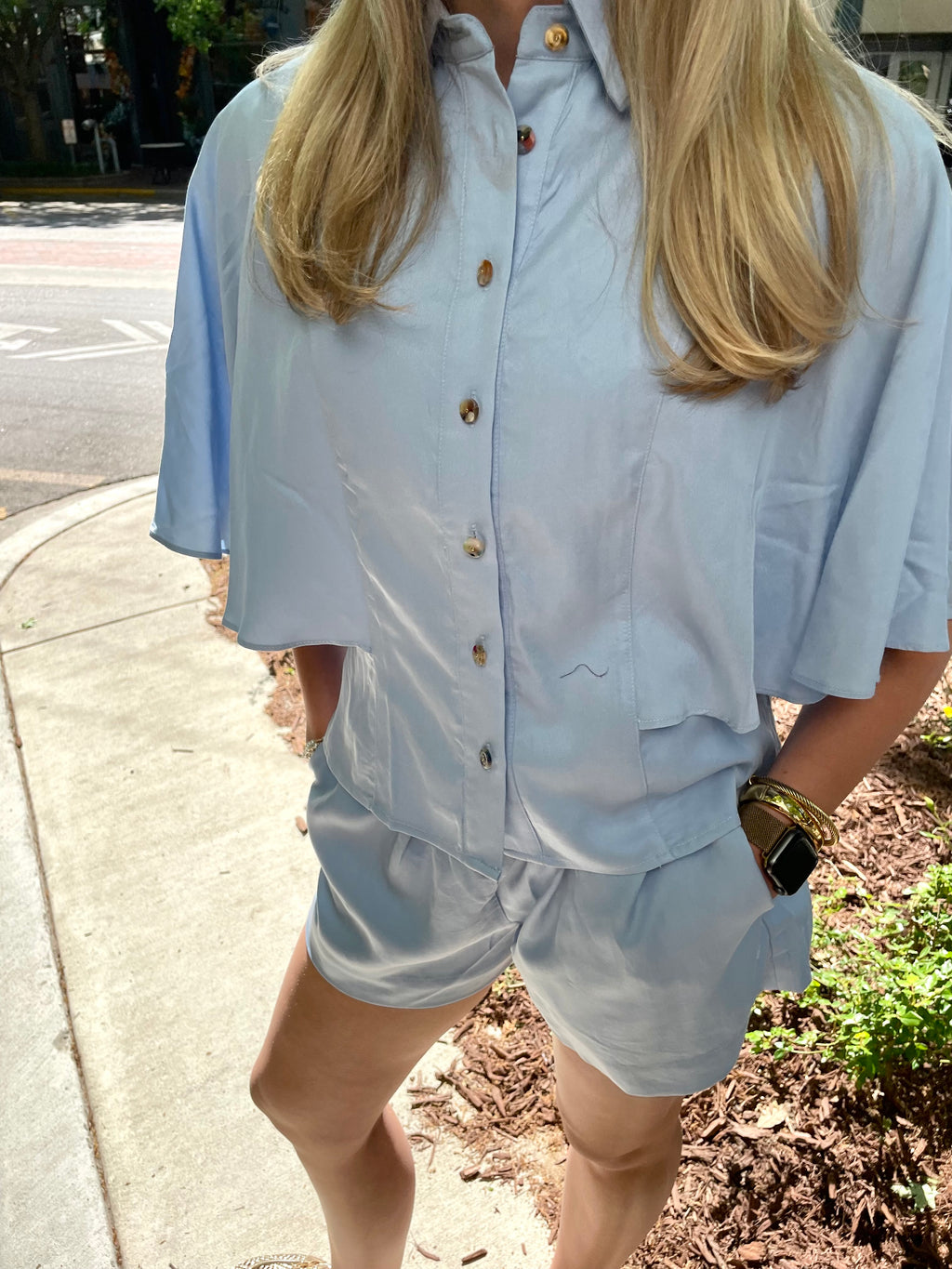 Ciebon Blue Smocking Shorts