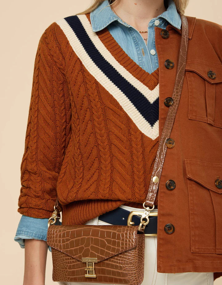 Spartina Lorna Nutmeg Varsity Sweater