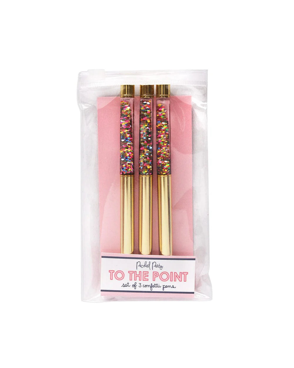 Packed Party Confetti Pens Set Of Three