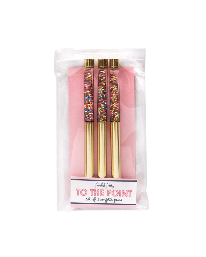Packed Party Confetti Pens Set Of Three