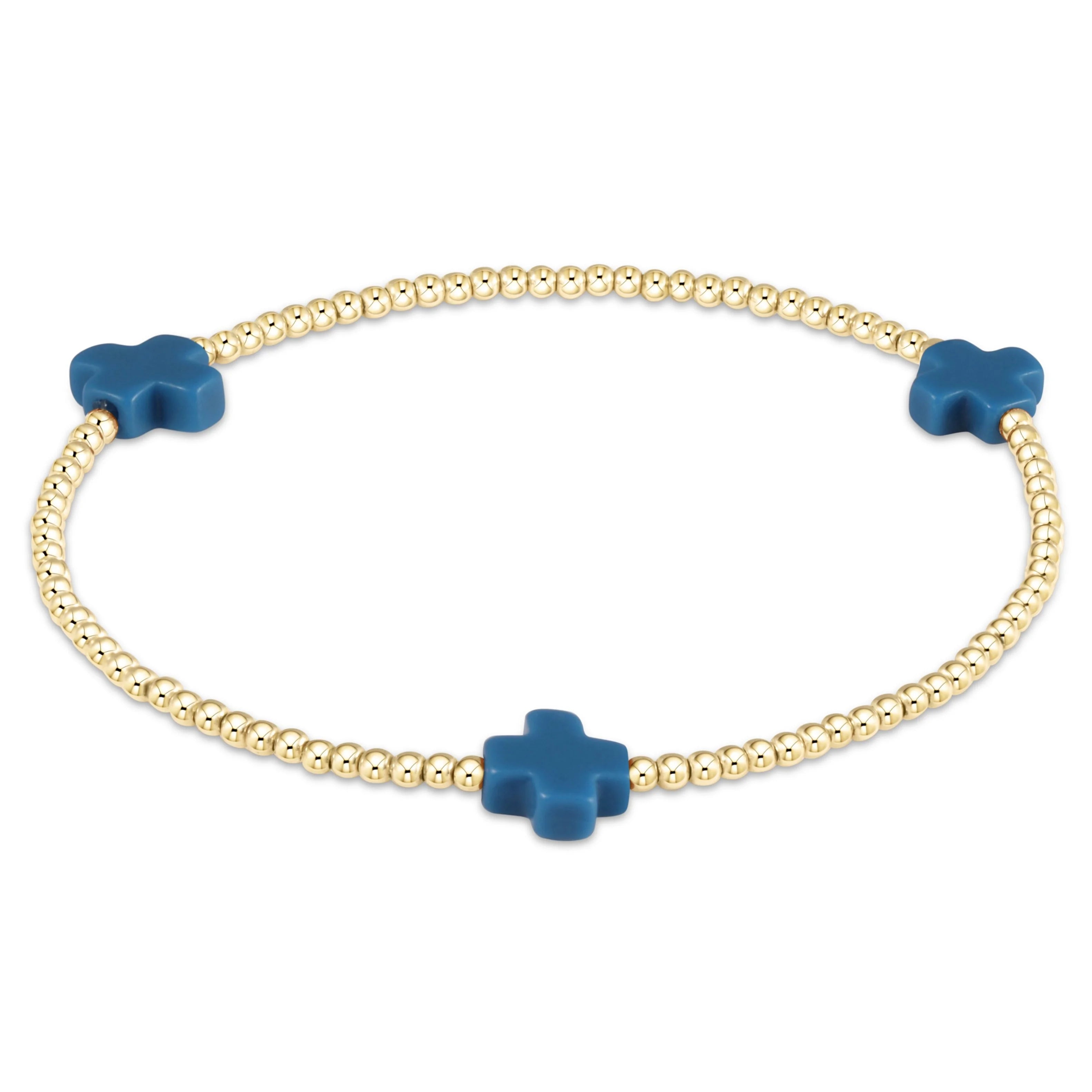 Enewton Small Gold Bead Cross Bracelet