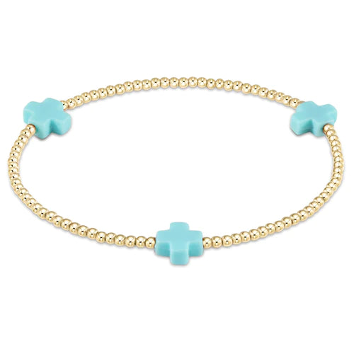 enewton Signature Cross Gold Pattern Bead Bracelet