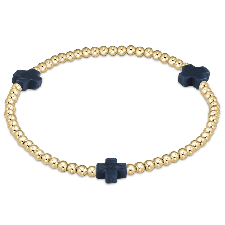 Enewton Signature Cross Gold Pattern 3MM Bead Bracelet