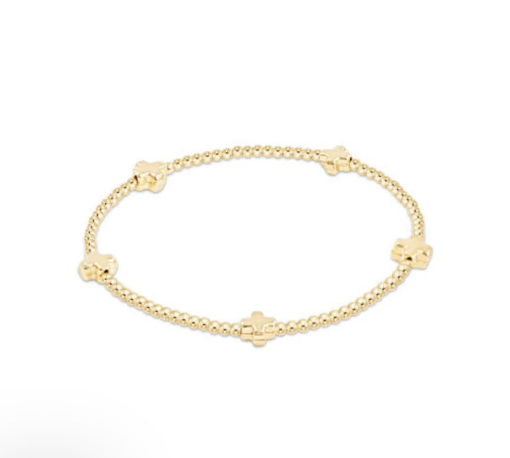 Enewton Gold Bead Bracelet Full Cross