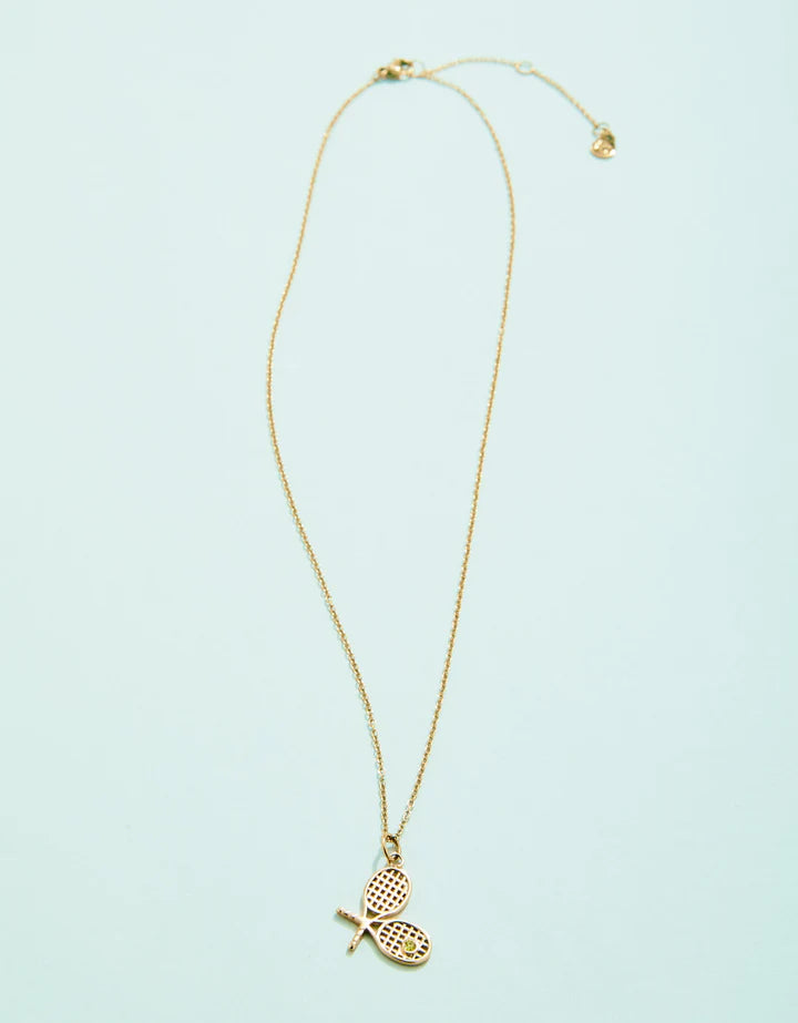 Spartina Splash Tennis Racket Lime 17” Necklace