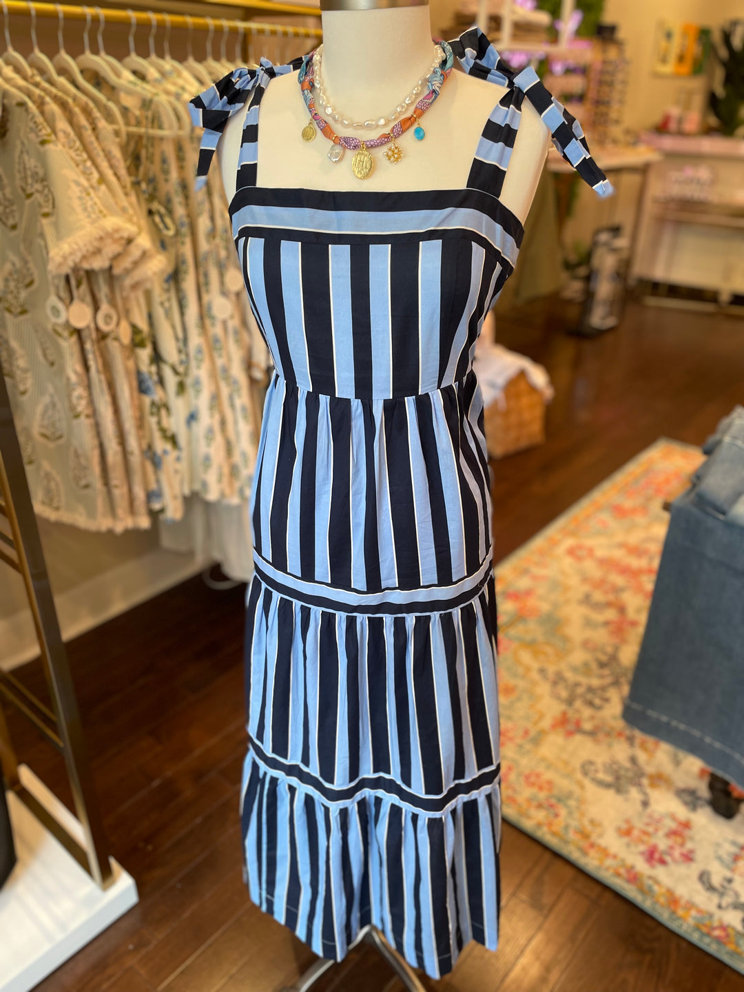 Lauren Striped Midi Dress