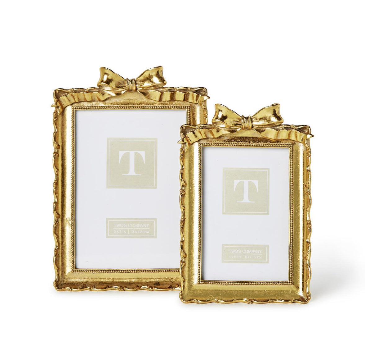 Twos Company Gold Bow Frames Set Of Two