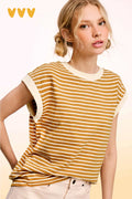 Nautical Cap Sleeve Striped Top