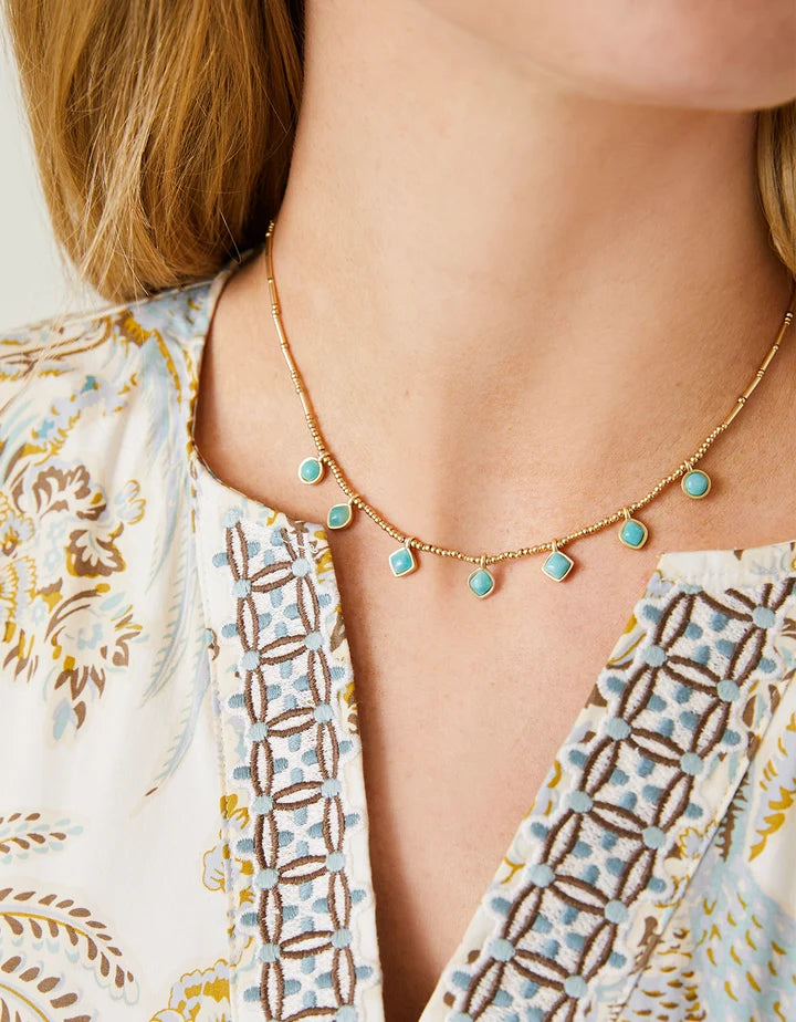 Spartina 449 Maera Bitty Bead Necklace 15” Amazonite