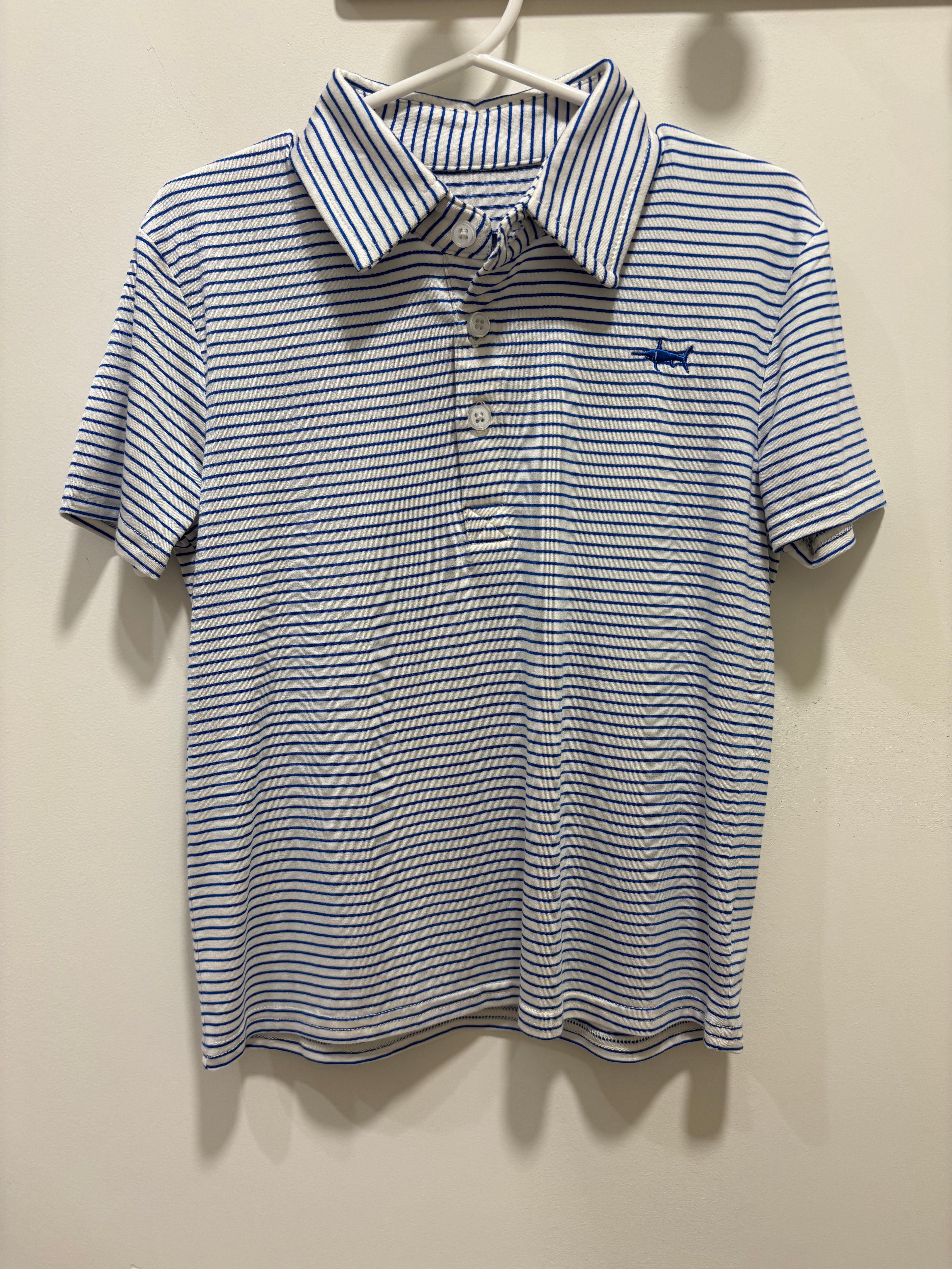 Saltwater Boys Company Performance Polo Blue Stripes