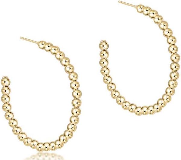 Enewton Beaded Classic 1.25” Post Hoop 3MM Gold
