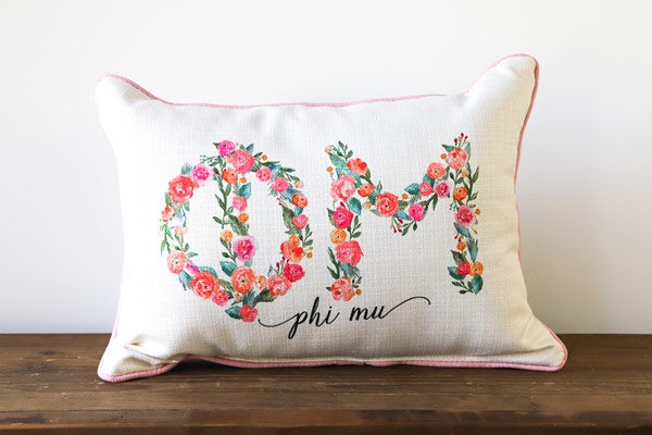 Little Birdie Phi Mu Pillow