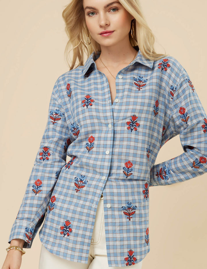 Spartina Aida Serpentine Button Down Top